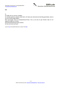 Hi, Ich wollte mich nur mal kurz vorstellen. Ich schreibe gerade an