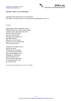 dichter, dicht, am dichtesten - Deutsches Schriftstellerforum