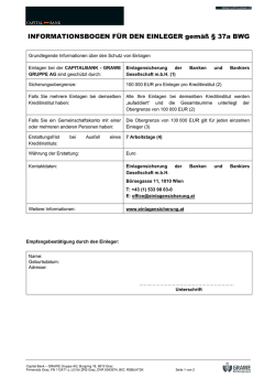 Informationsbogen f&uuml;r den Einleger &sect;37a BWG