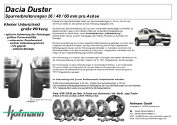 Dacia Duster - Spurverbreiterungen von Hofmann