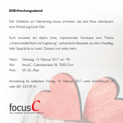 EHErfrischungsabend Der Geliebten am Valentinstag etwas