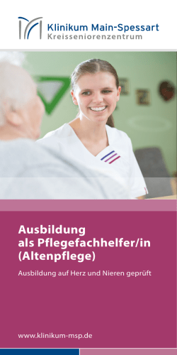 Ausbildung als Pflegefachhelfer/in (Altenpflege)