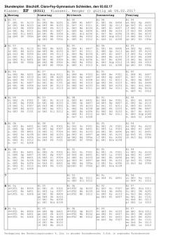 Klasse: EF (D311) Klassenl. Berger () gültig ab 06.02.2017 A