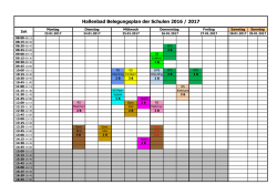 Hallenbad Belegungsplan der Schulen 2016 / 2017