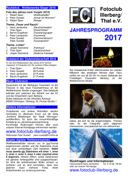 Jahresprogramm 2017 - Fotoclub Illerberg