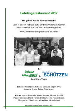 Speisekarte - Restaurant Waldhaus Gehren