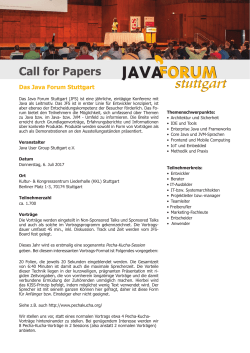 Call for Papers - Java Forum Stuttgart