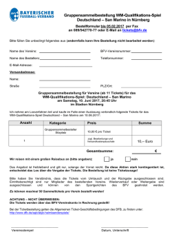 Gruppensammelbestellung WM-Qualifikations-Spiel