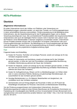 KETs-Pilotlinien - Sächsische Aufbaubank