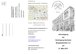 Jahrestagung der Vereinigung Aachener - RWTH