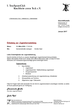 Einladung zur Jugendversammlung 2017