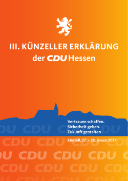 III. Künzeller Erklärung - CDU Gemeindeverband Breidenbach