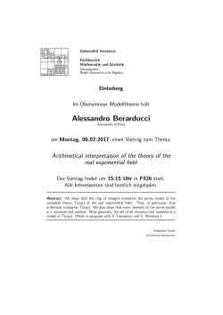Alessandro Berarducci - FB Mathematik und Statistik