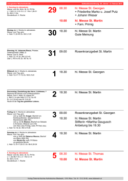 Gottesdienstordnung 29.01.