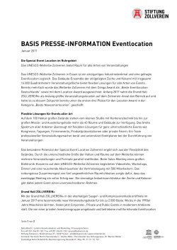 BASIS PRESSE-INFORMATION Eventlocation