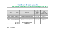 Präsidialausschuss Leistungssport 2017 Gremienarbeit leicht gemacht