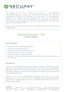 Software Entwickler - SQL