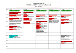 H&ouml;rsaal 2 Chemie WS 2016 / 2017 &ndash; vorlesungsfreie Zeit