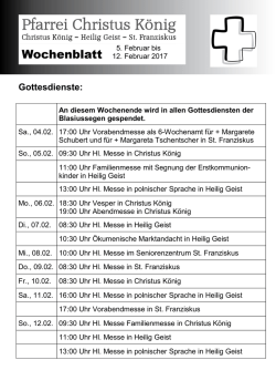 Gottesdienste: - Christus K&ouml;nig