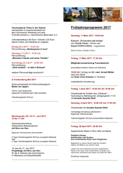 Frühjahrsprogramm 2017 - Geisslerhaus Bärenstein