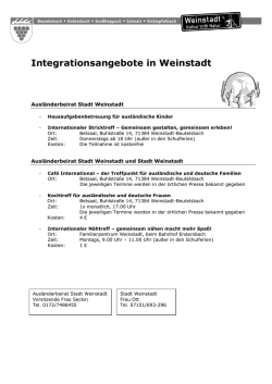Integrationsangebote in Weinstadt