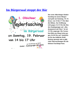 Im B&uuml;rgersaal steppt der B&auml;r