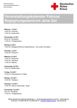 Veranstaltungskalender Februar - DRK