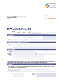 SEPA-Lastschriftmandat - Stadtwerke Jena