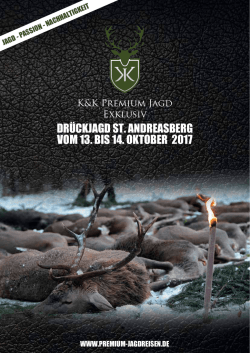 DR&Uuml;CKJAGD ST. ANDREASBERG VOM 13. BIS 14. OKTOBER 2017