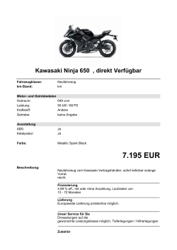Detailansicht Kawasaki Ninja 650 €,€direkt Verfügbar