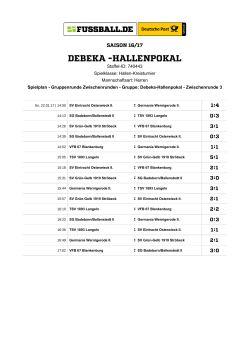 debeka -hallenpokal - VfB`67 Blankenburg e.V.