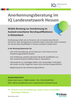 Standortflyer - IQ Netzwerk Hessen