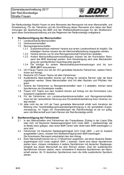 BL-Generalausschreibung 2017 Frauen - Rad-Net