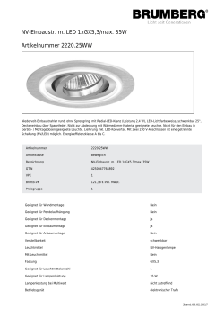Datenblatt NV-Einbaustr. m. LED 1xGX5,3/max. 35W