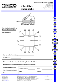 Checkliste Umlenkhebel - Nico Fahrzeugteile GmbH