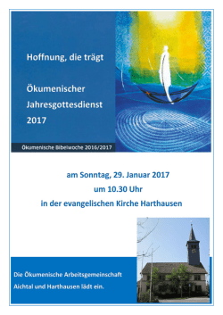 Hoffnung, die tr&auml;gt &Ouml;kumenischer Jahresgottesdienst 2017