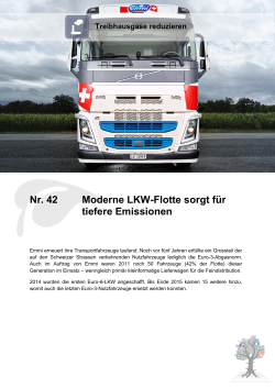 Nr. 42 Moderne LKW-Flotte sorgt für tiefere Emissionen