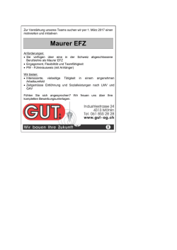 inserat maurer - Gut AG, M&ouml;hlin