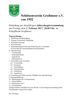 Jahreshauptversammlung 2017 Tagesordnung