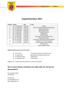 Jungschützenkurs 2017 - Stadtschützen Willisau