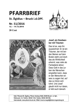Pfarrbrief Bruck i.d.OPf. St. &Auml;gidius Bruck