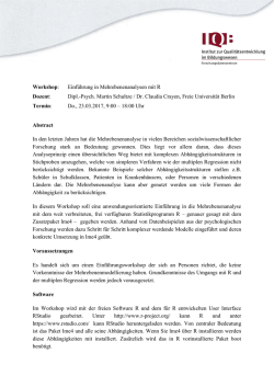 Einf&uuml;hrung in Mehrebenenanalysen mit R