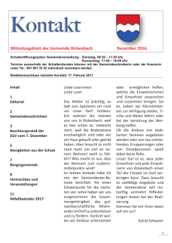 Mitteilungsblatt der Gemeinde Rickenbach
