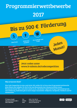 Bis zu 500 € Förderung Programmierwettbewerbe - IT
