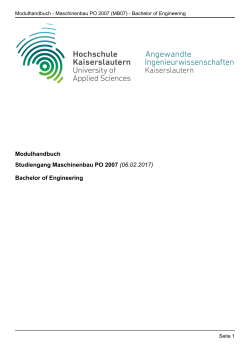 Modulhandbuch Studiengang Maschinenbau PO