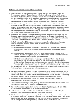 AGB über den Vertrieb der Schwäbischen Zeitung (Stand 01-02-17)