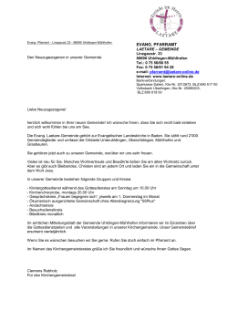 Brief für Neuzugezogene - Laetare Gemeinde Uhldingen