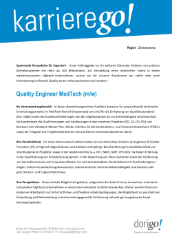 Quality Engineer MedTech (m/w)