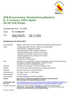 DFB-Kurzschulung "Kindertraining-Bambini, E - Bodensee
