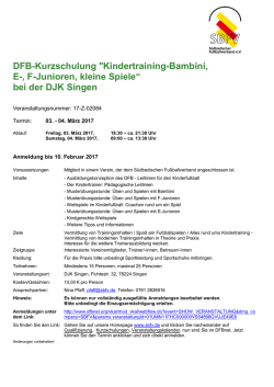 DFB-Kurzschulung "Kindertraining-Bambini, E - Bodensee